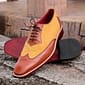 New Handmade Oxford Crocodile Textured & Suede Leather Wing Tip Shoes For Men